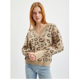 Orsay Light Brown Womens Patterned Sweater - Women Cene