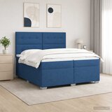  Boxspring krevet s madracem Plava 200 x 200 cm Tkanina | shoptok.hr