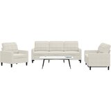  3-dijelni set sofa s jastucima krem baršunasti | shoptok.hr