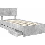  Krevetna konstrukcija s ladicama Betonsko Siva 90 x 200 cm | shoptok.hr