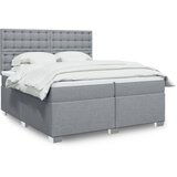 The Living Store Box spring postelja z vzmetnico svetlo siva 200x200 cm blago - Box Spring Postelja, (21428333) Cene