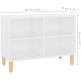 TV ormarić s nogama od masivnog drva bijeli 69,5 x 30 x 50 cm | shoptok.hr