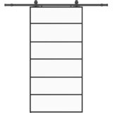  Klizna vrata s priborom crna 102 x 205 cm od ESG stakla | shoptok.hr