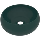 Maison Chic Razkošen Umivalnik - Kopalna umivalnik - Lavabo okrogel mat temno zelen 40x15 cm keramičen, (21684950) | Shoptok.si