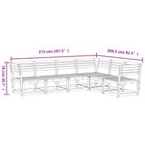  6-dijelni set vrtnih sofa voštano smeđi od masivne borovine | shoptok.hr