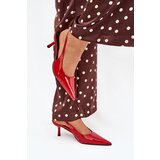 Boto Patented Stilettos With Open Heel Red Talira | Shoptok.si