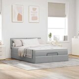 vidaXL Otomanska postelja z vzmetnico siv 140x190 cm blago | Shoptok.si