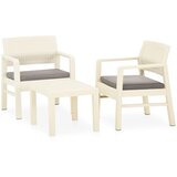 Maison Chic Seti vrtnega pohištva - Vrtna garnitura - Vrtni pohištvo set 3-delna z blazinami plastična bela, (21809254) Cene