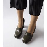 Gemre Dark green high block heel pumps Inès | ePonuda.com