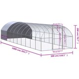 Vanjski kokošinjac 3 x 10 x 2 m od pocinčanog čelika | shoptok.hr