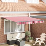vidaXL retraktilna tenda rdeča in bela črta 350x250 cm | Shoptok.si