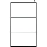 Pregrada za tuš s policom crna 115x195 cm staklo ESG i aluminij | shoptok.hr