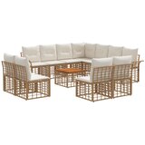 vidaXL Zunanja garnitura za sedenje 12 pcs Naravna in krem bela, (5000269261) | Shoptok.si