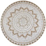 vidaXL Preproga pletena juta potiskana 90 cm okrogla, (20668964) | Shoptok.si