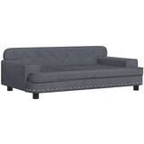  Dječja fotelja tamnosiva 90 x 53 x 30 cm baršunasta | shoptok.hr