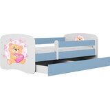 MID.YOU Dječji krevet Dreamy medvjedić 2 160x80 sa madracem s ladicom Plava | shoptok.hr