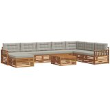  Set vanjskih sofa 9 kom. Prirodna i svijetlo siva | shoptok.hr