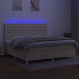  box spring s madracem LED krem 200x200 cm od tkanine | shoptok.hr