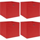 vidaXL škatle za shranjevanje 4 kosi rdeče 32x32x32 cm blago | Shoptok.si