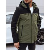 DStreet Kurtka męska zimowa z odpinanym kapturem zielona | shoptok.hr