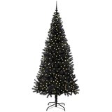 Božićno drvce s 300 LED svjetlima s stalakom Crna 240 cm PVC | shoptok.hr