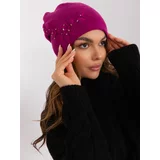 Fashion Hunters Fuchsia winter hat with embroidery