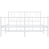  Metalni okvir kreveta uzglavlje i podnožje bijeli 120x190 cm | shoptok.hr
