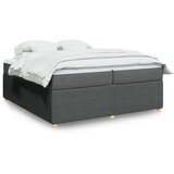 vidaXL Box spring postelja z vzmetnico temno siva 200x200 cm blago | Shoptok.si