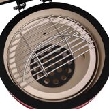 V 2-u-1 roštilj s pušnicom Kamado keramički 56 cm crveni | shoptok.hr