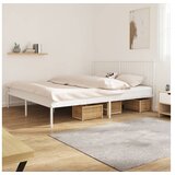  Kovinski posteljni okvir z vzglavjem bel 193x203 cm | Shoptok.si
