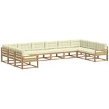 vidaXL Zunanja garnitura za sedenje z blazino 10 pcs Bela in krem, (5000280447) | Shoptok.si