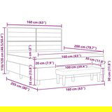  Krevet s box springom s madracem i klupicom svijetlo sive boje 160x200 cm Tkanina | shoptok.hr