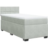 Box spring krevet s madracem svjetlosivi 100x200 cm baršunasti | shoptok.hr