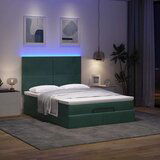  Otomanska postelja z vzmetnicami & LEDs temno zelena 140x200cm, (22054154) | Shoptok.si