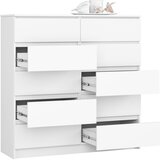 AKORD Komoda, 10 Predalov, Bela, (5000332121) | Shoptok.si
