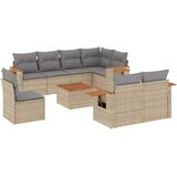 9-dijelni set vrtnih sofa s jastucima bež od poliratana | shoptok.hr
