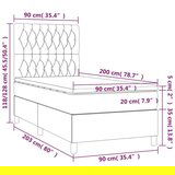  Krevet box spring s madracem LED smeđesivi 90x200 cm tkanina | shoptok.hr