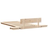 vidaXL Postelja s talnim okvirjem z nočnima mizicama 90x200cm Trdni les | Shoptok.si