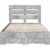  Krevetna konstrukcija s ladicama Betonski sivi 120 x 200 cm | shoptok.hr