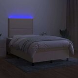  Krevet box spring s madracem LED krem 120 x 200 cm od tkanine | shoptok.hr