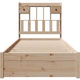 vidaXL Knjižna postelja brez vzmetnice 100x200 cm trdna borovina | Shoptok.si