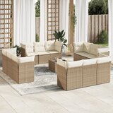 Maison Chic Seti vrtnega pohištva - Vrtna garnitura - Vrtni pohištvo set 13-delna z blazinami bež poli ratan, (21809134) | Shoptok.si