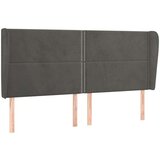  Uzglavlje s ušima tamnosivo 183x23x118/128 cm baršunasto | shoptok.hr