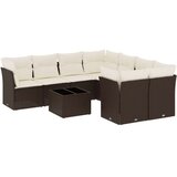 vidaXL 9-dijelni set vrtnih sofa s jastucima poliratan smeđi | shoptok.hr