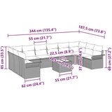  Vrtna sedežna garnitura z blazino 11 pcs Rjava poli ratan, (5000146584) | Shoptok.si