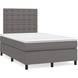  Krevet s oprugama i madracem sivi 120x190 cm od umjetne kože | shoptok.hr