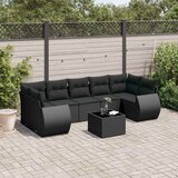  8-dijelni set vrtnih sofa od poliratana s jastucima crni | shoptok.hr