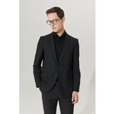 ALTINYILDIZ CLASSICS Men's Black Regular Fit Comfortable Cut Black Suit Cene