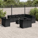  13-dijelni set vrtnih sofa s jastucima poliratan crni | shoptok.hr