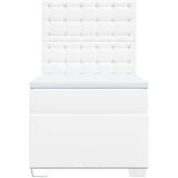 vidaXL Krevet s oprugama i madracem bijeli 90 x 190 cm od umjetne kože | shoptok.hr